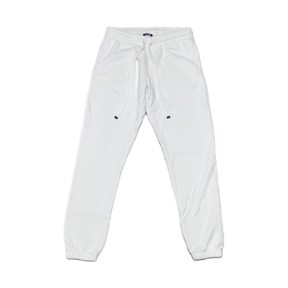 white TALENTLESS logo heavy weight joggers | white sweatpant | unisex - Picture 6 of 11